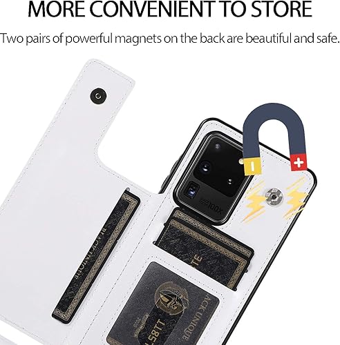 Miniatura 4 de ZYZX Funda tipo cartera para Samsung Galaxy S20 Ultra con tarjetero, cubierta de cuero PU con cierre magnético de pata de cabra Funda protectora a