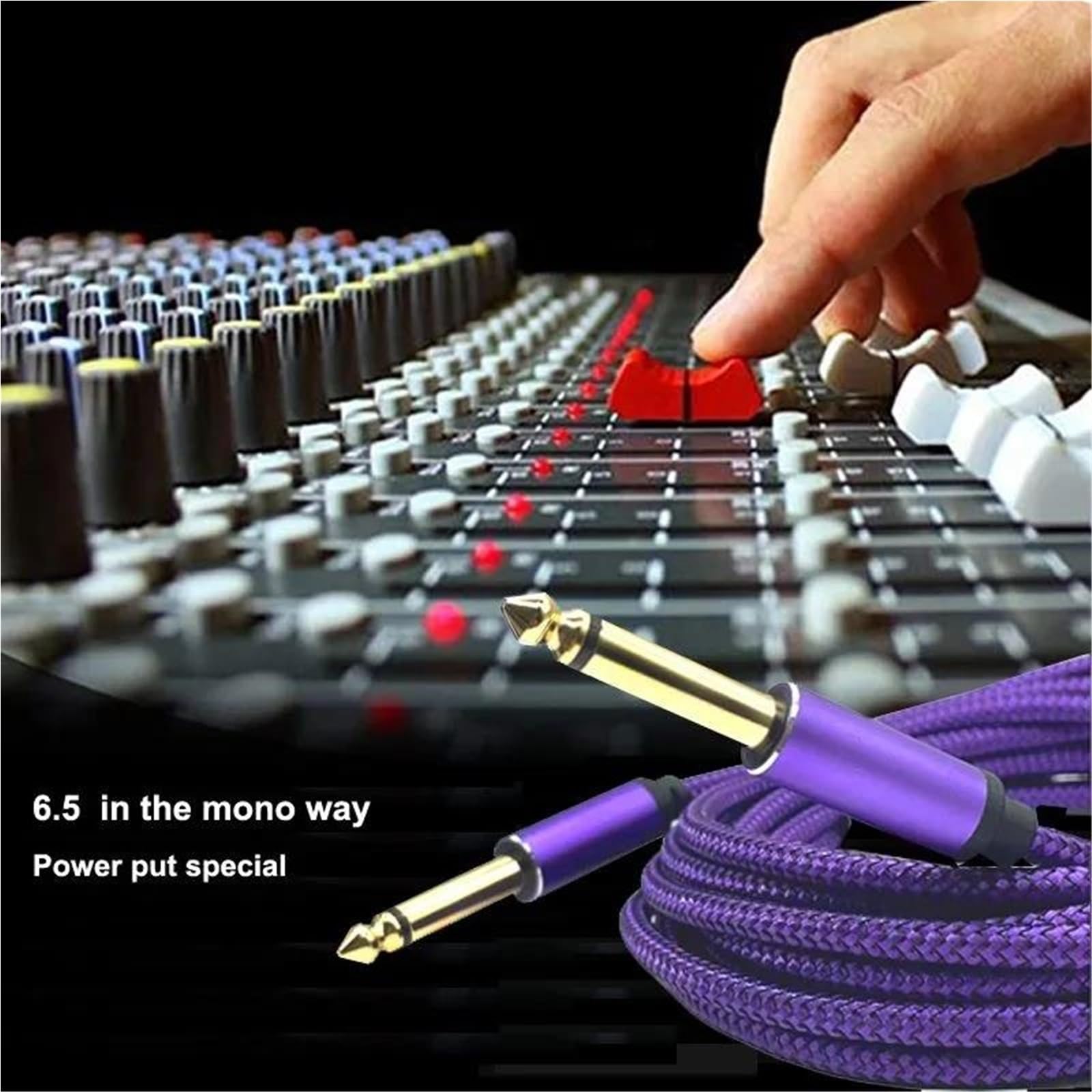 Nylonowy pleciony kabel wyjściowy 6,5 mm do gitary | Trwały kabel w oplocie: mocna i trwała konstrukcja.(Straight,5m)
