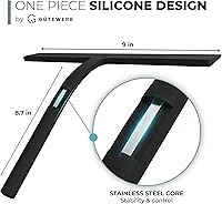 Vista 4 de GÜTEWERK Escobilla de ducha para puertas de vidrio, escobilla de silicona para ventanas, baño y limpieza de vidrio, color negro, 9 pulgadas