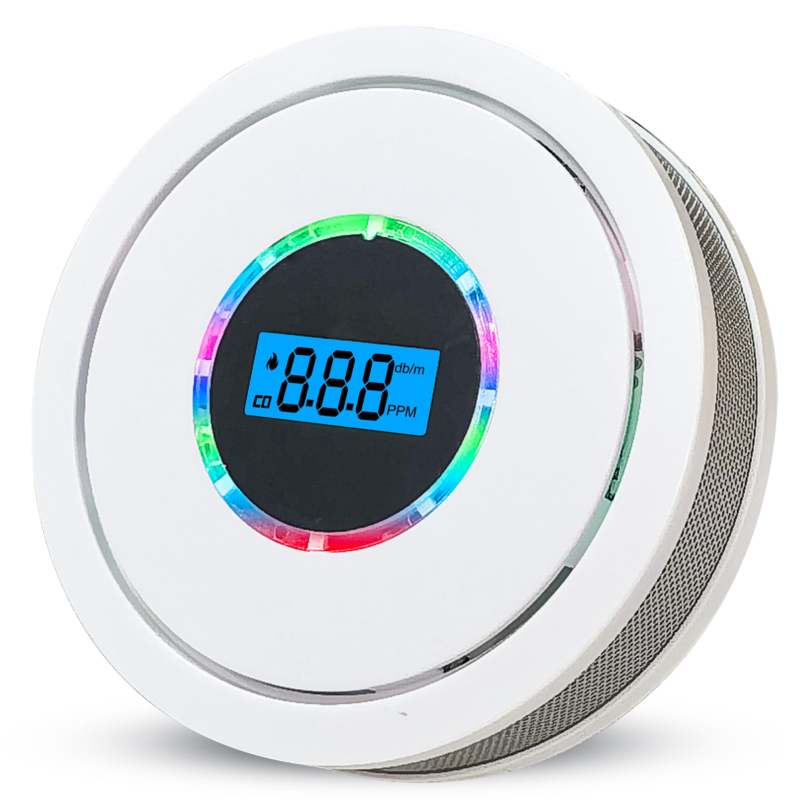 Combination Carbon Monoxide Alarm Detector & Smoke Alarm, Replaceable Battery Operated Alarm Detector with Digital Display and Voice Alarm,For Your Home, Garage, Office (AA Batteries NOT Included) …