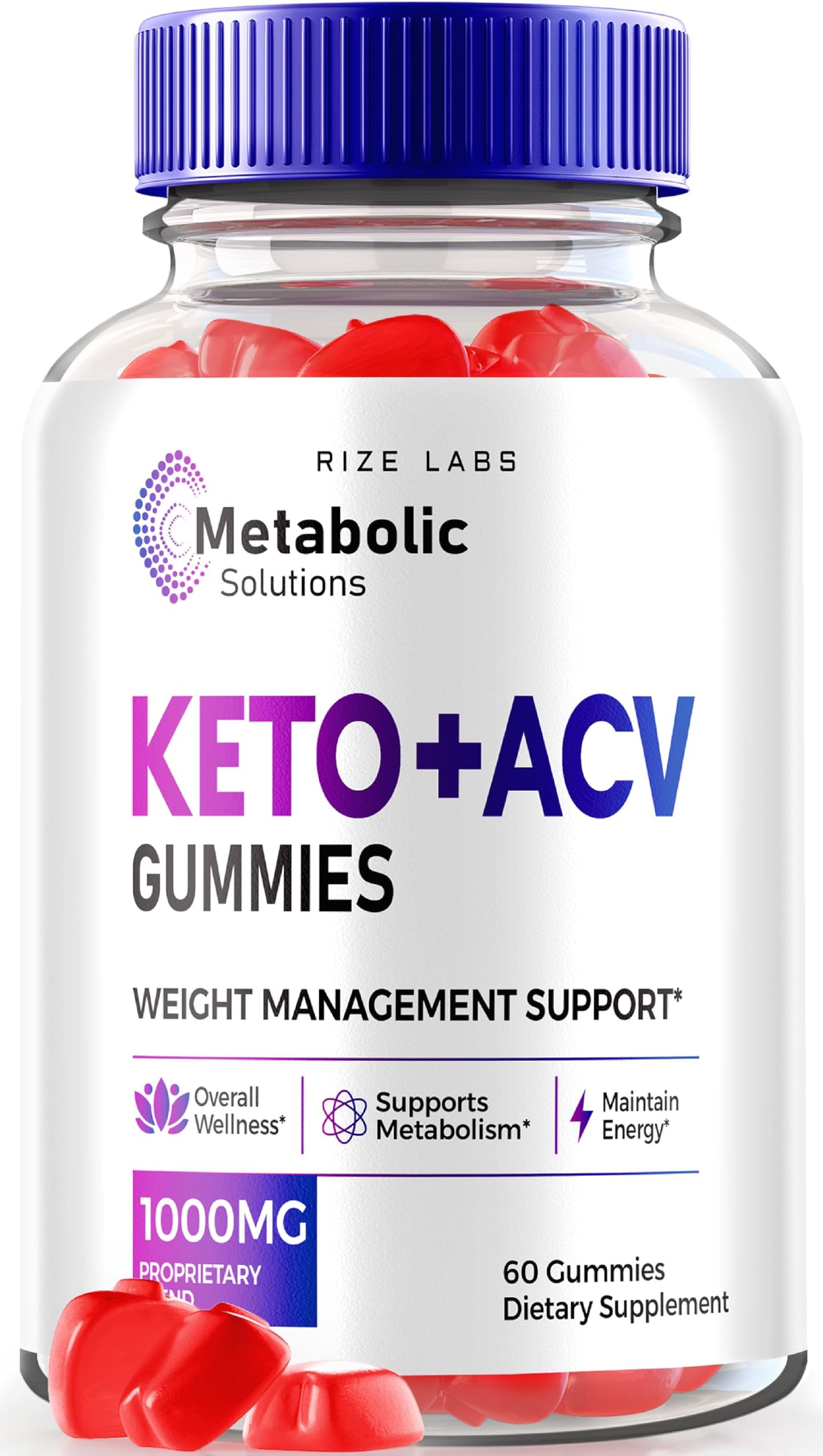 Metabolic Solutions Keto+ACV Gummies for Advanced Weight Loss, Apple Cider Vinegar, Official Reviews (60 Gummies)