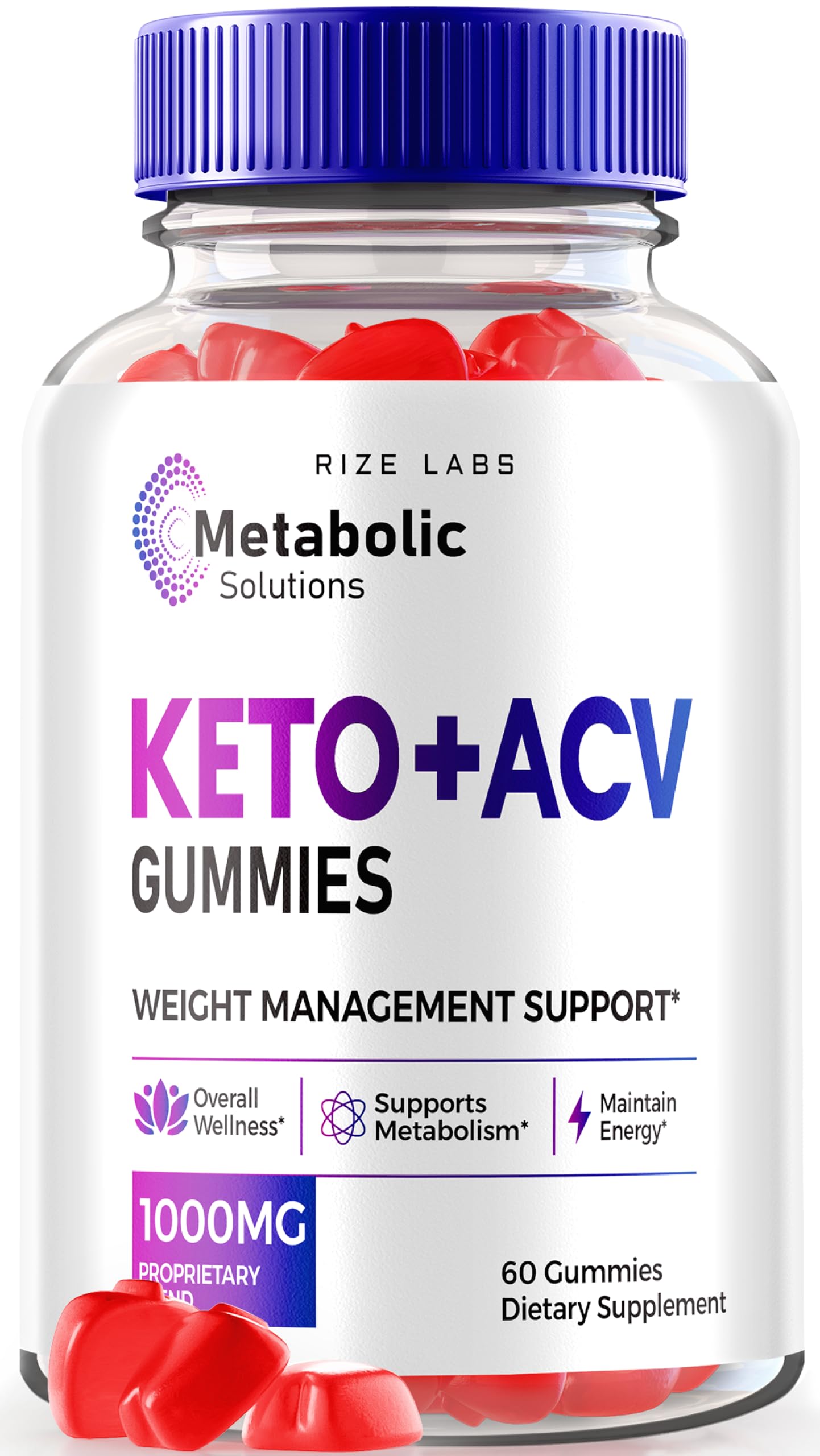 Metabolic Solutions Keto+ACV Gummies for Advanced Weight Loss, Apple Cider Vinegar, Official Reviews (60 Gummies)
