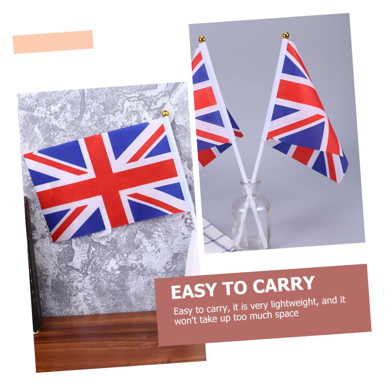 ORFOFE 25 Set Bandiere Manovellate del Regno 30x45cm in Poliestere Leggere per Feste Sportive Europeo Torneo Partita di Calcio Celebrazione
