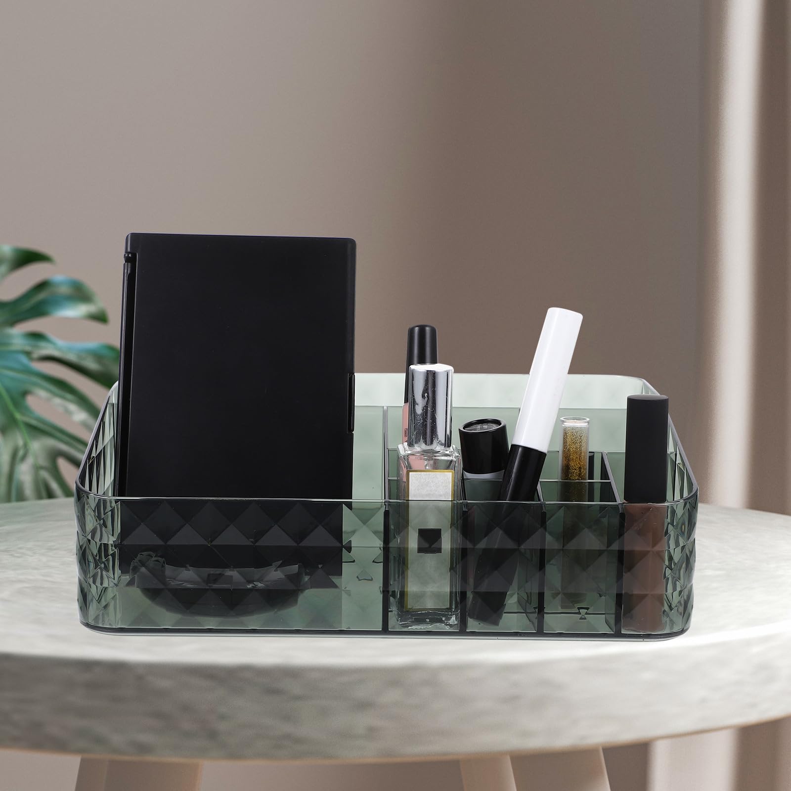 Organizzatore Cosmetici a Cassetti Verde per Scrivania, PET ABS