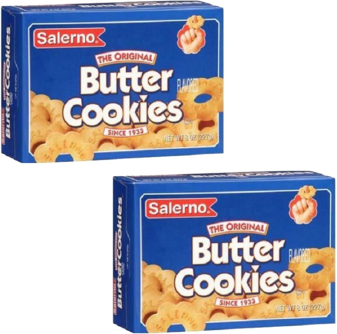 Salerno Cookies, The Original Butter Cookies, 8 Ounce (Pack of 2)