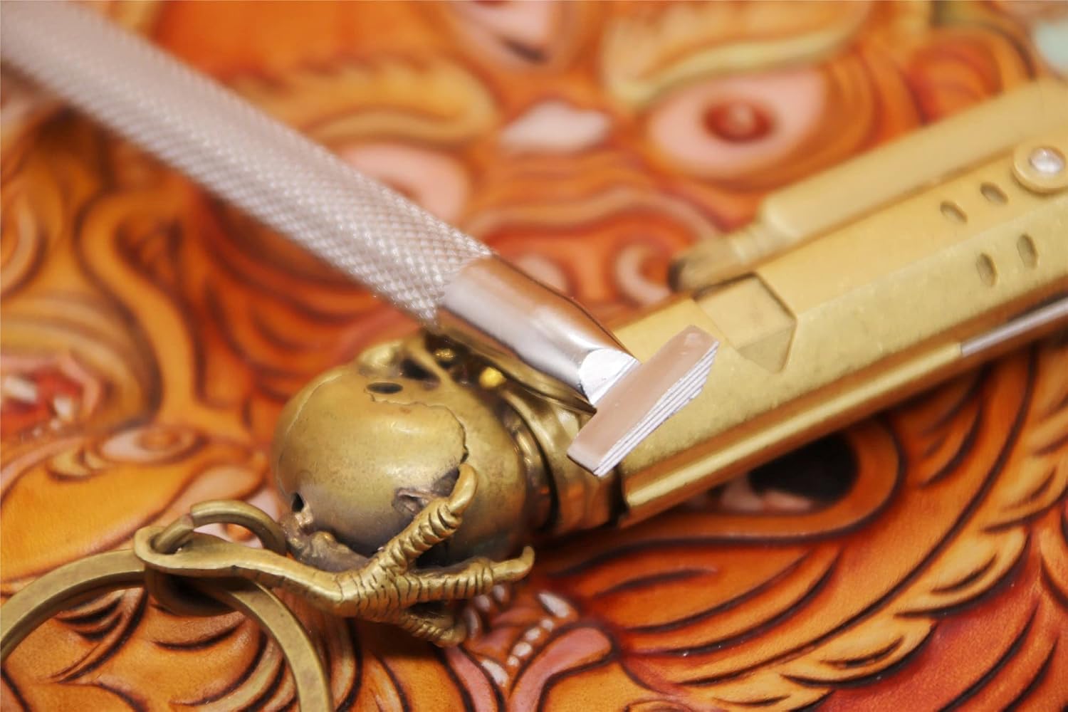Leather Stamping DIY Tools 304 Stainless Steel Carving Beveler Leaf Vein Stamps LeatherCraft Punch Tool Full Set 2pcs
