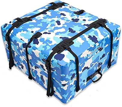 17 Cu Ft Rooftop Cargo Carrier for Cars, Waterproof Roof Cargo Carrier for Vehicle with/Without Rack Cross Bar Including Anti-Slip Mat, Reinforced Straps, Door Hooks, Padlock, Storage Bag