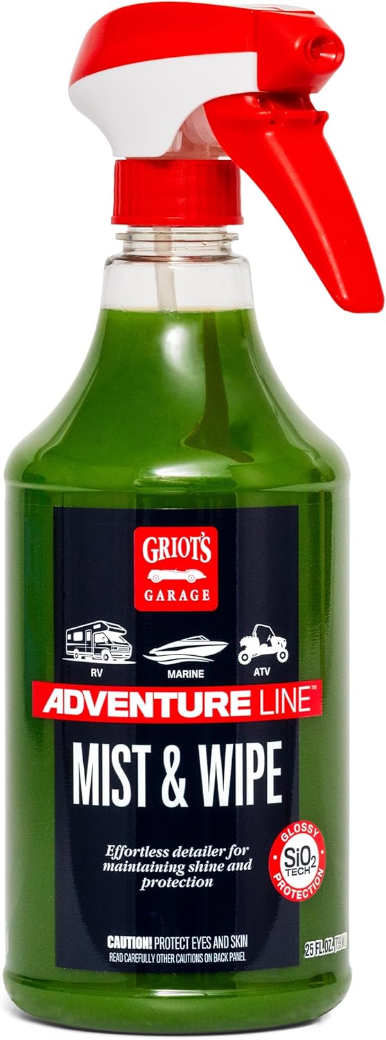 Griot's Garage Adventure Mist and Wipe Quick Detailer for Cars, RVs, Campers, Boats, ATVs, Motorcycles, Auto Detailing Formula, Safe for All Exterior Surfaces, One Gallon