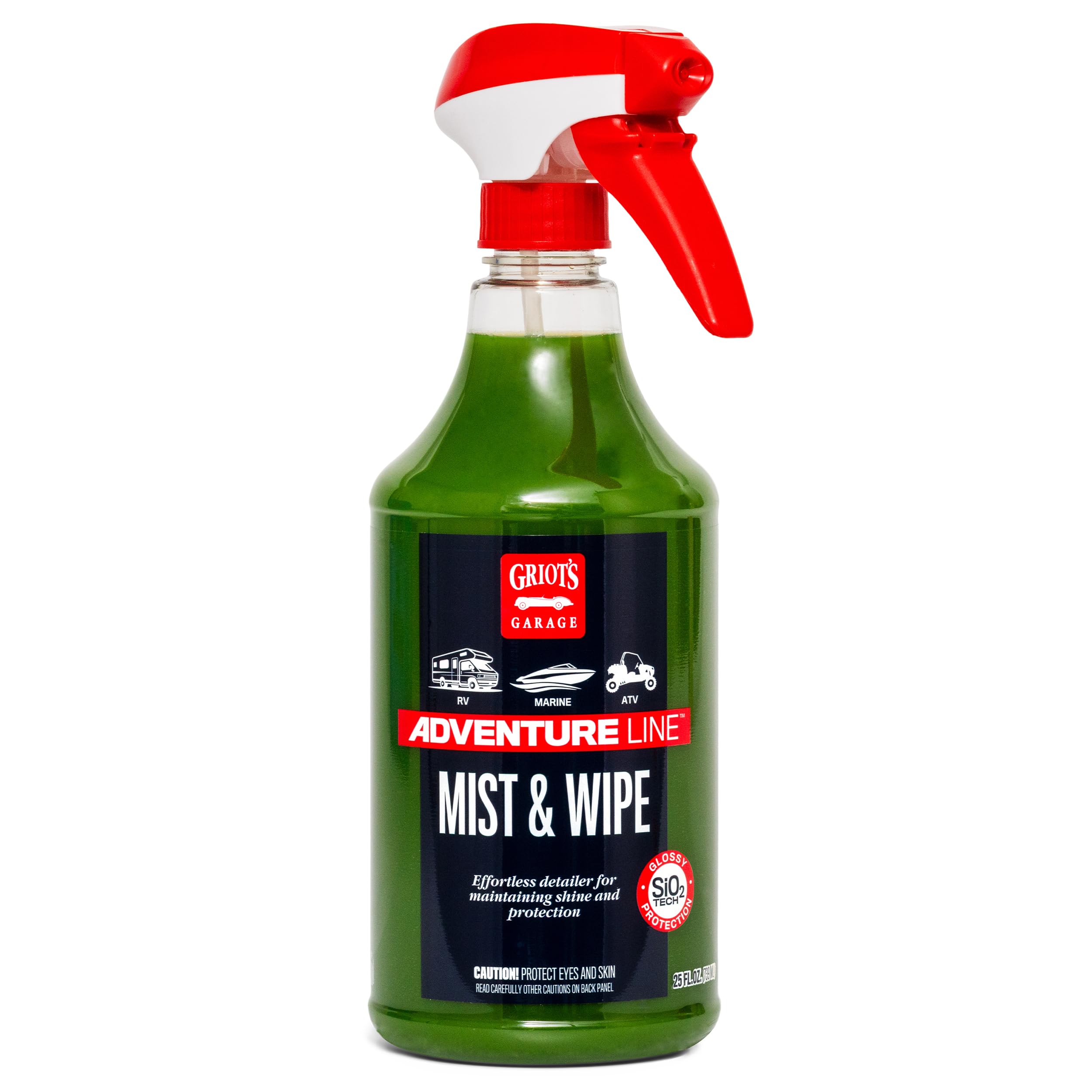 Griot's Garage Mist and Wipe, SiO2 Ceramic Detailer for RVs, Campers, Trailers, Boats, ATVs, UTVs, Motorcycles, Works on Paint, Glass, Vinyl, Plastic, and More, 10814, 25oz