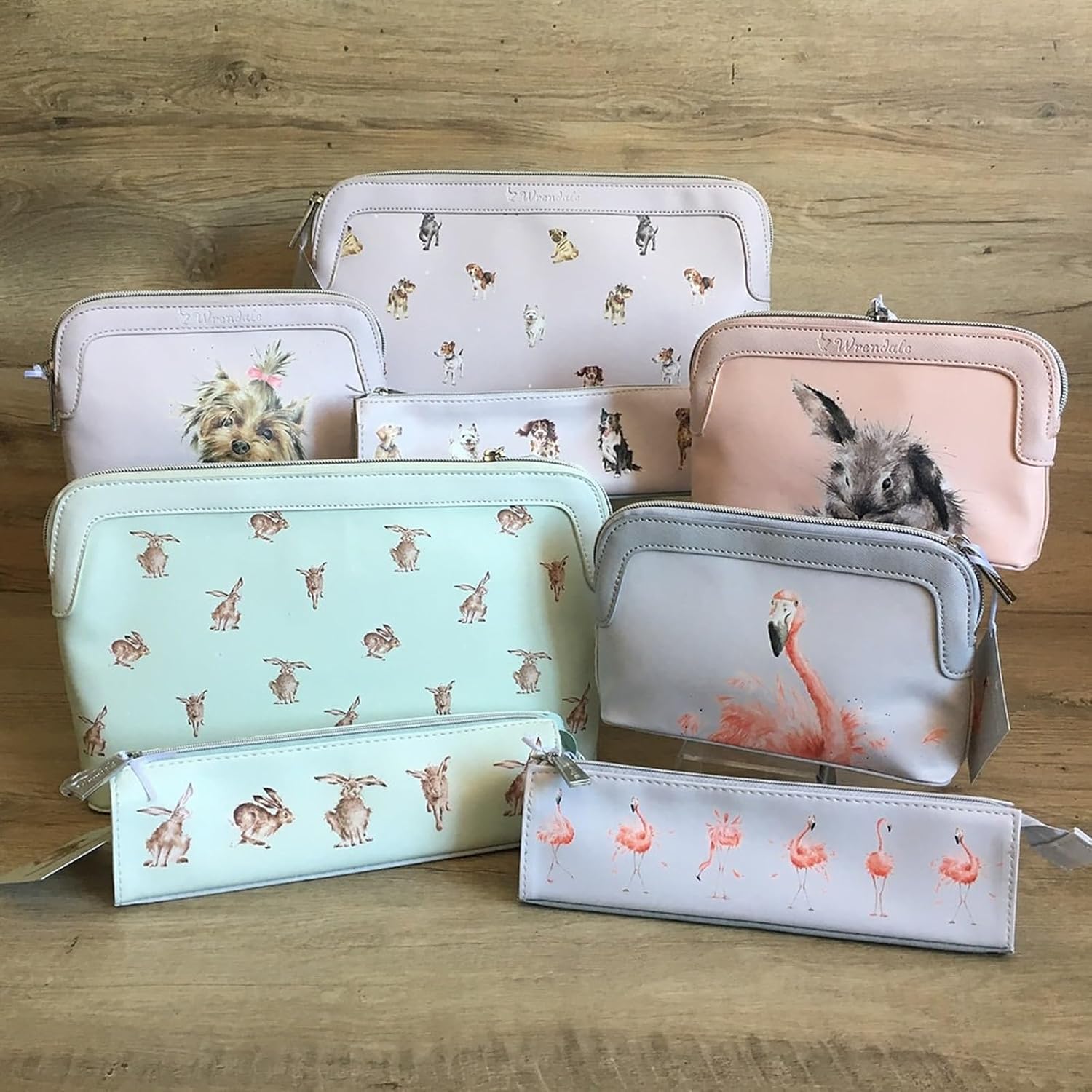 Wrendale Designs Cosmetic Bags Mouse, Sky Blue, Small Brush Bag/Pencil Case - Mouse, Antique