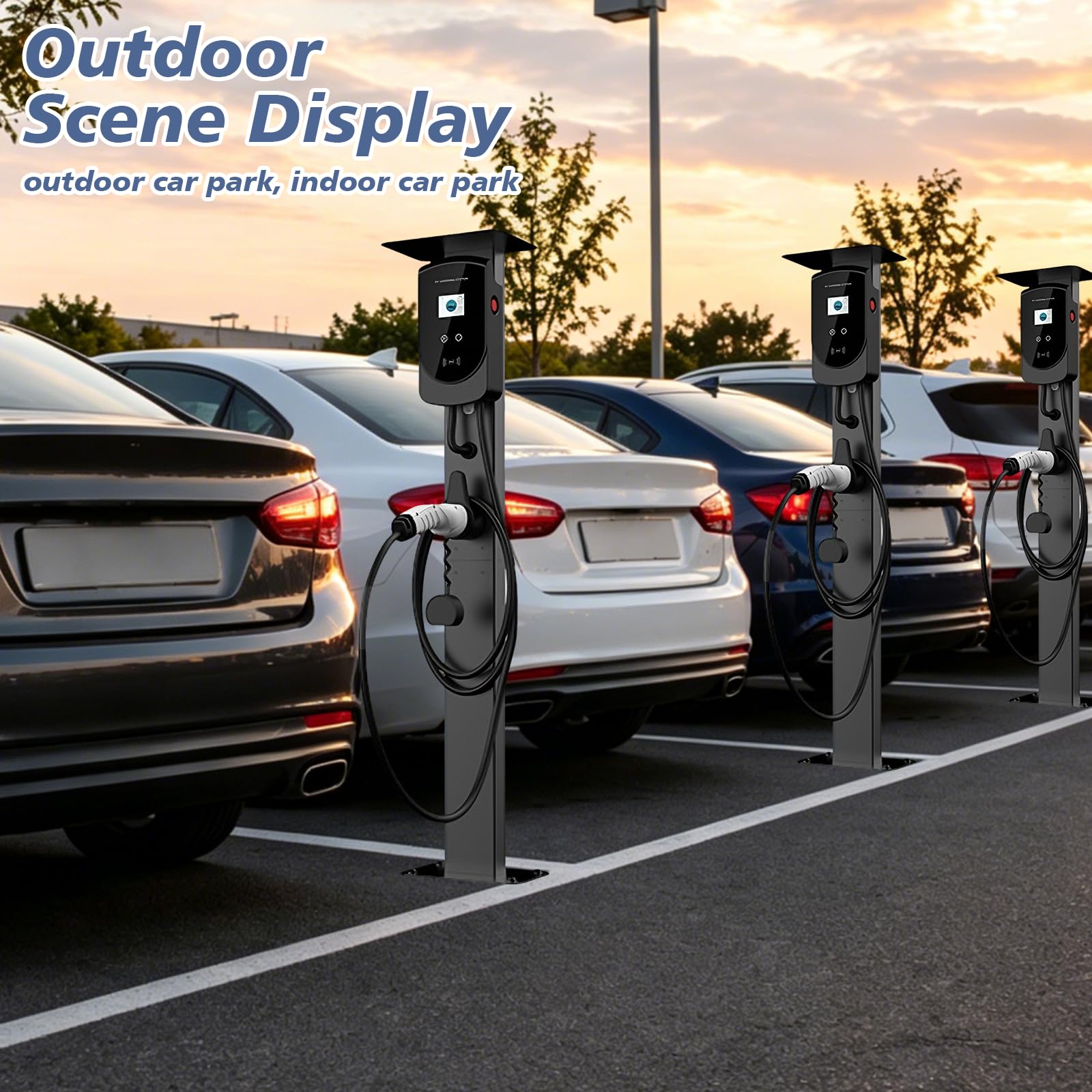 Wallbox - Supporto universale per colonna di carico EV per esterni | Supporto autoportante Wallbox con gestione dei cavi, supporto universale per stazioni di ricarica per auto elettriche