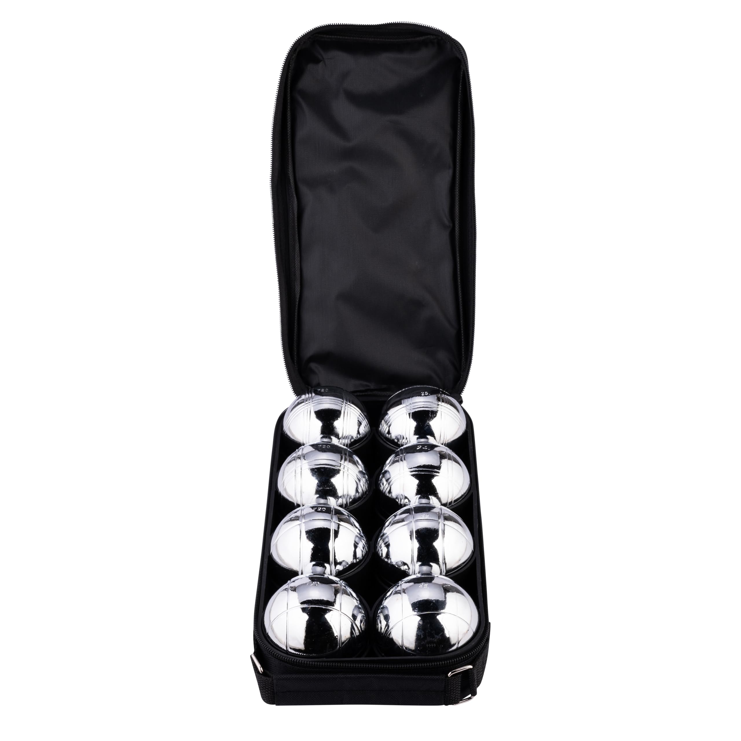 Engelhart Boules de Pétanque 8 Boules Sacoche Accessoires de Petanque - Boule Métal 74 mm 720 g - 2 Cochonnets Bois, Distance Mètre et Ramasse Boule Magnétique 2 à 4 Joueurs - Adulte Loisir 010203 | Jeu complet 8 boules pour 2 à 4 joueurs avec sacoche, co