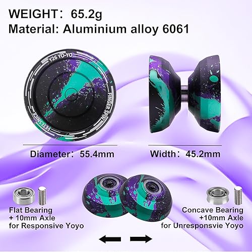 Miniatura 3 de FETESNICE Yoyo profesional de mariposa Y26 - Yoyo giratorio de dedo de doble modo receptivono responde, para niños, adultos y jugadores de