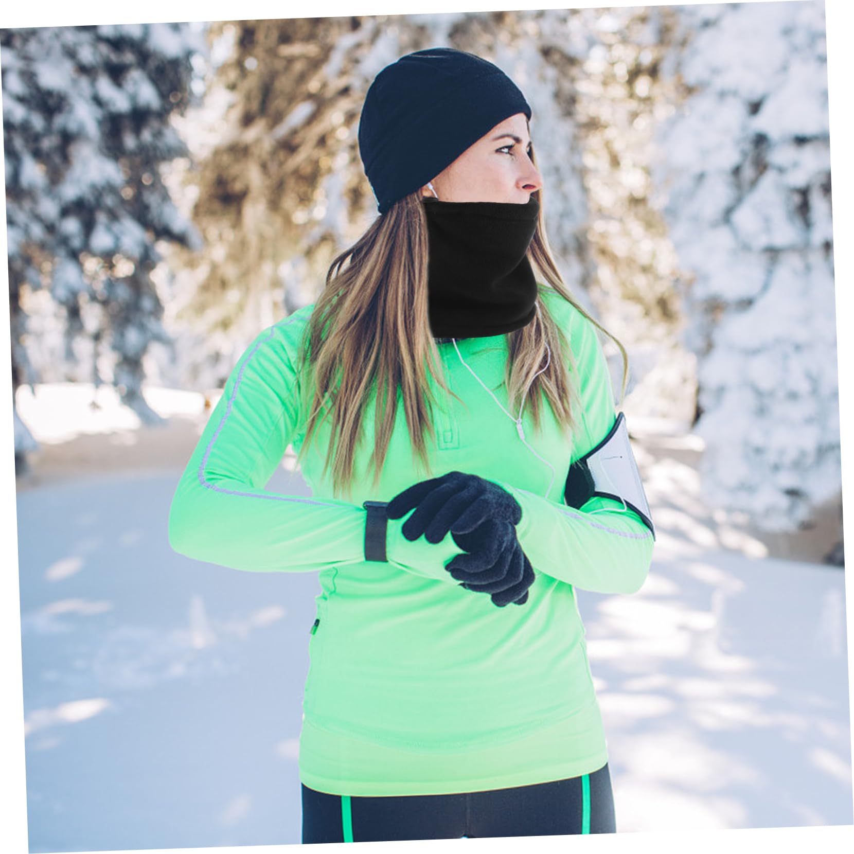 3stücke Multifunktionales Fleece Halstuch Winddichter Halswärmer Für Outdoor-aktivitäten Schwarz Für Radfahren Wandern Und Skifahren Schützt Gesicht Und Hals Vor Kälte Und