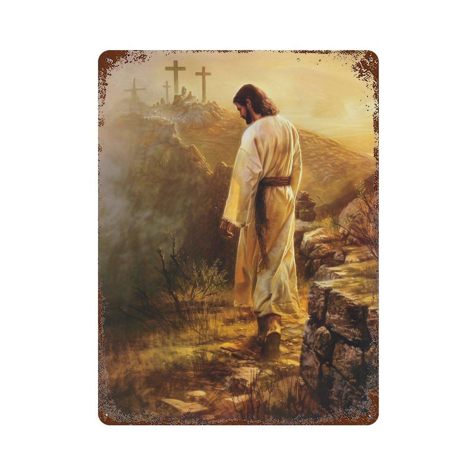 YHGERTKU Jesus Leaving The Tomb 02 Wall Art Retro Iron Vintage Metal Tin Sign Poster Modern Decor for Living Rooms Gift 40x30cm