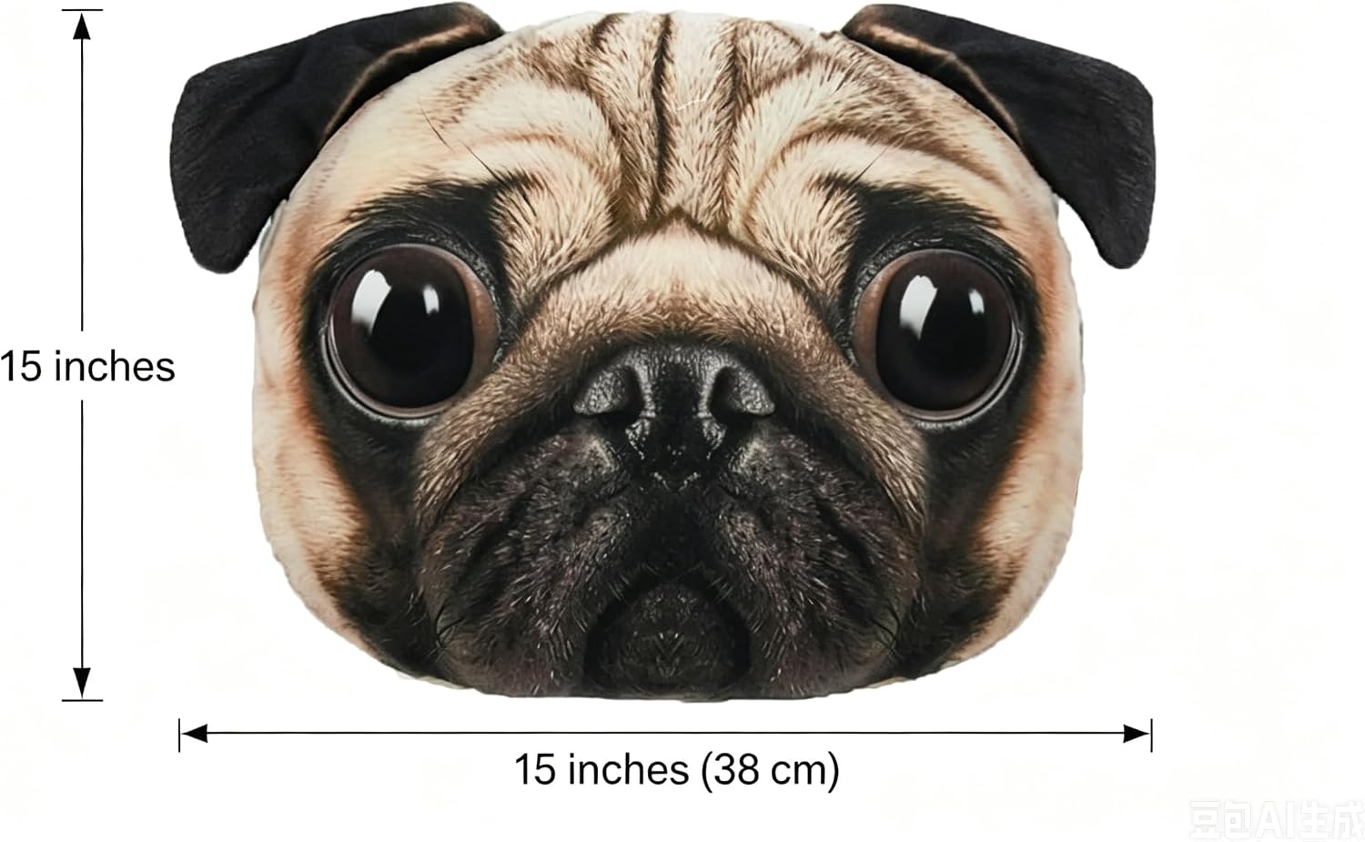 LFZ Pug Dog Shape Decorative Cushion Pillow for Indoor Sofa Chair Bed or Outdoor Beach Chair Car Travelling Vacation 15 inches image 5