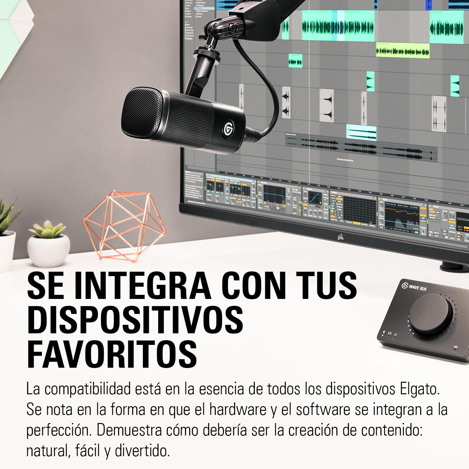 Elgato Wave DX - Micrófono XLR dinámico, patrón cardioide, reducción de ruido, optimizado para voz para podcasts, streaming y retransmisiones, sin amplificador de señal, para Mac y PC