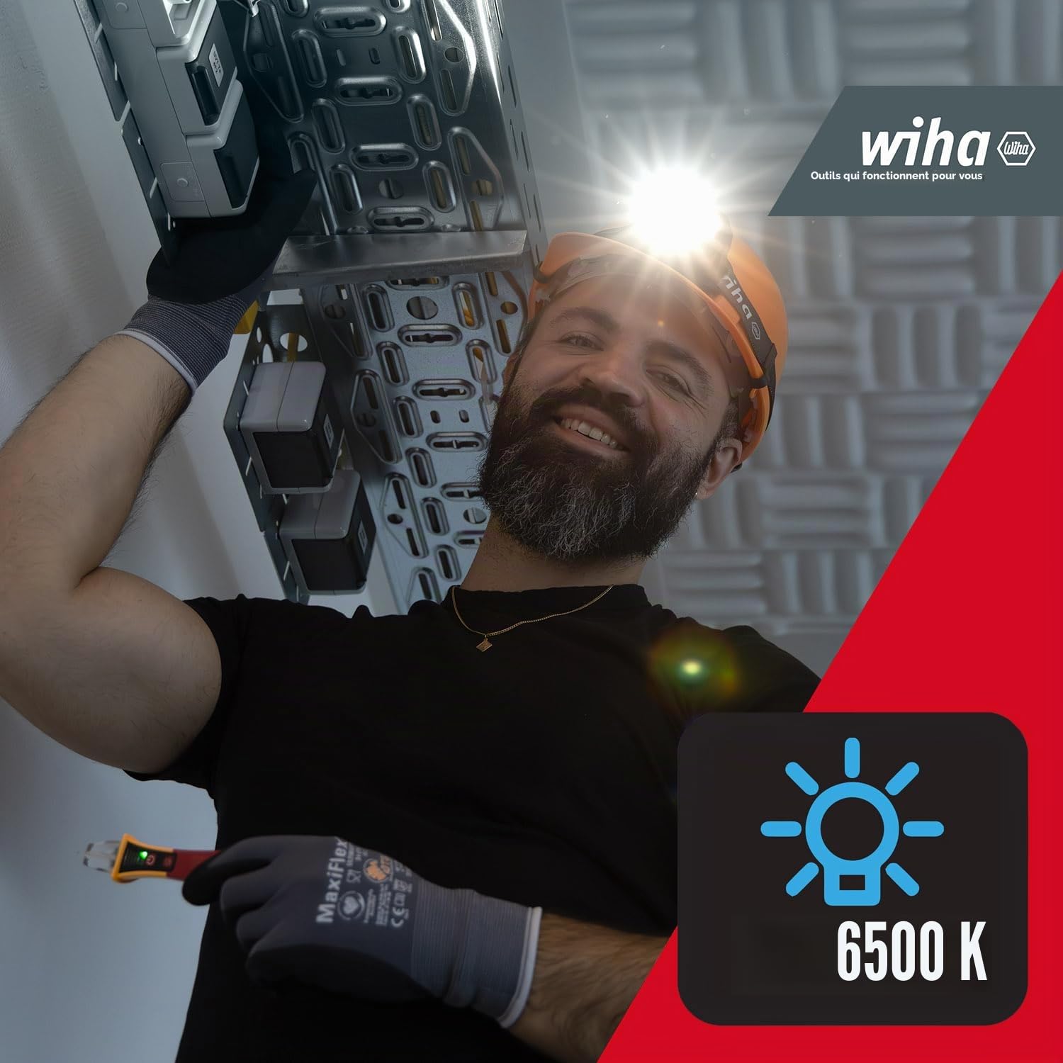 WIHA WERKZEUGE GMBH Linterna frontal de 500 lm con sensor de movimiento