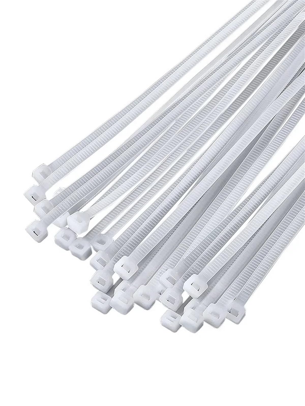 Largeur réelle 4,6 mm * L150 mm-600 mm, attaches de câble en plastique autobloquantes en Nylon, attaches à fermeture éclair en plastique (Color : WHITE, Size : 5x550mm)