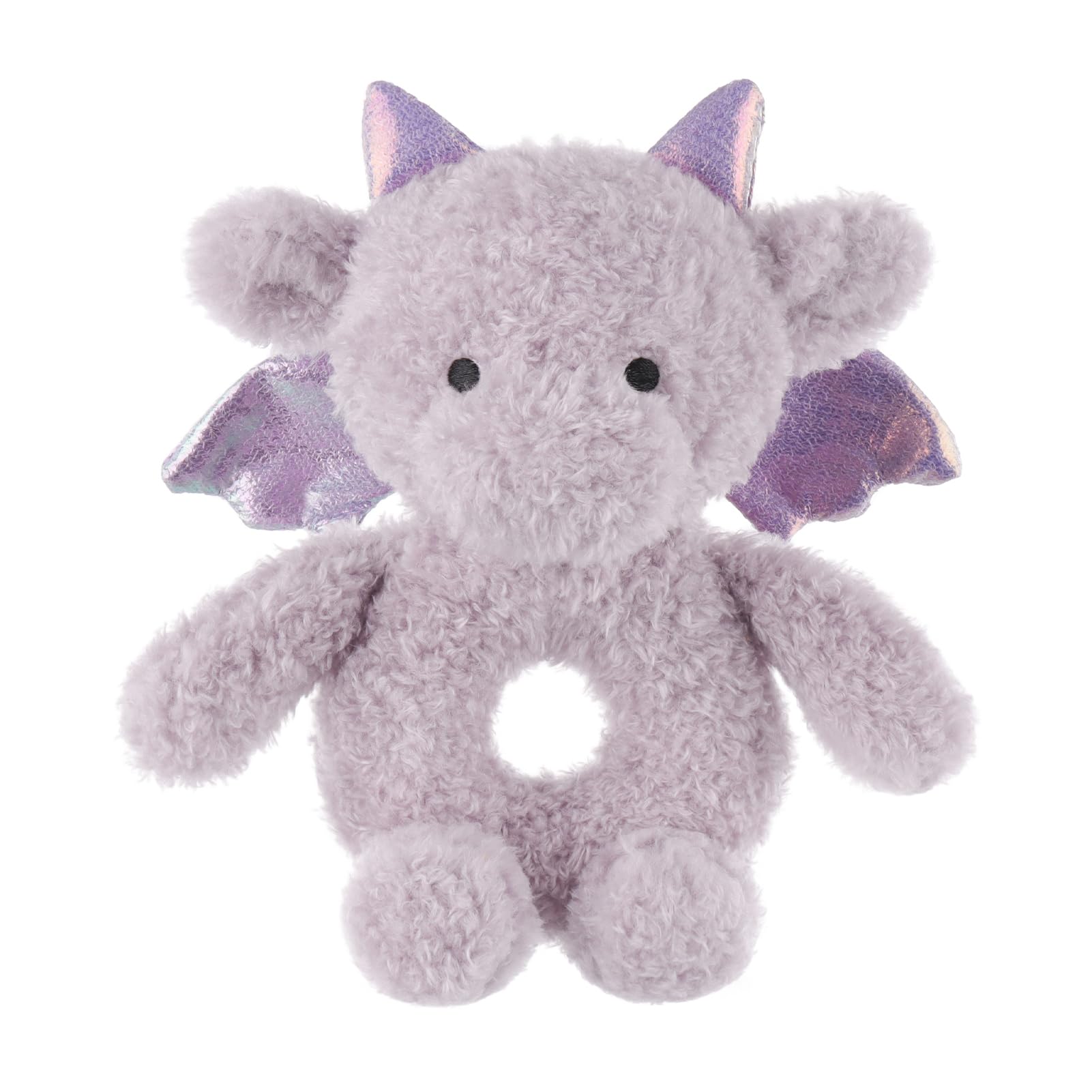 Apricot Lamb Purple Dragon Soft Baby Rattle for Boys and Girls, Plush Stuffed Animal Rattle Toy Lovey for The Newborn, 0-3 Months, 0-6 Months and Above