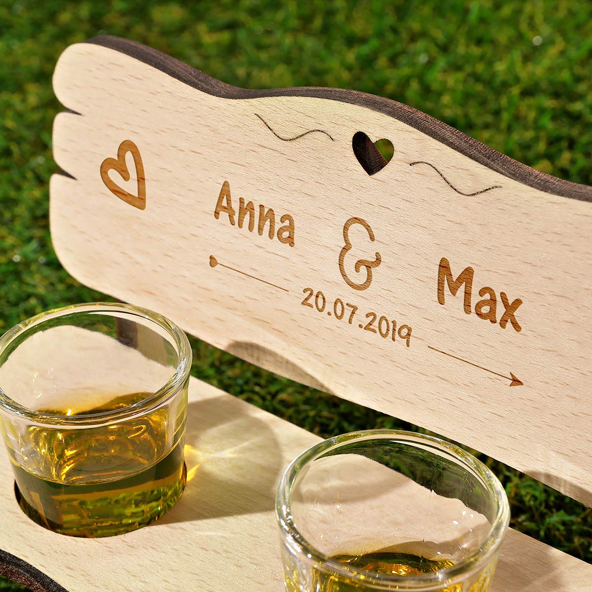 Polar-effekt Banc à Liqueur Avec 2 Verres à Liqueur