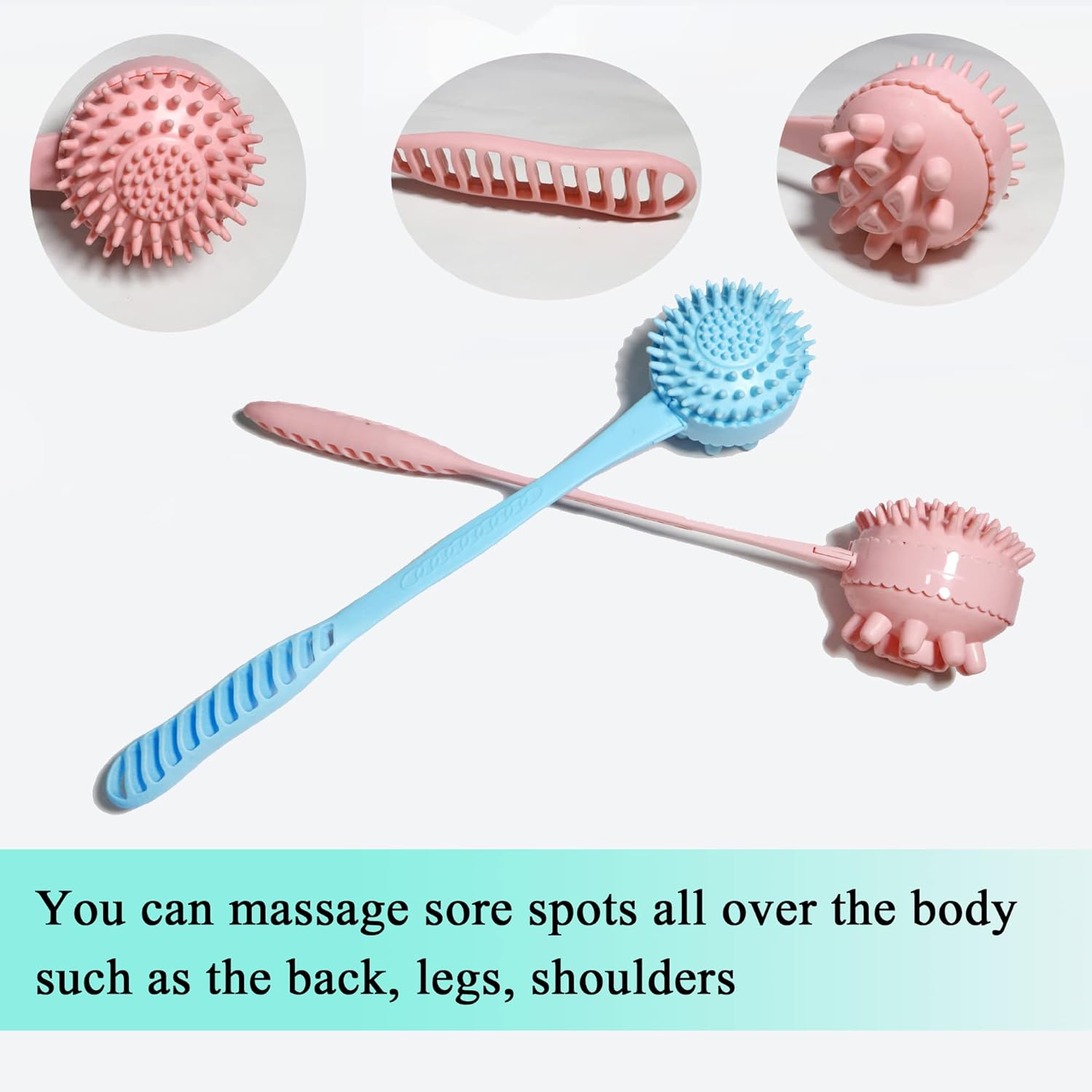 HPWFHPLF Manual Back Massagers, 2 Pack Massage Hammer for Shoulder Soreness Relief, 15 Inch Long Handheld Plastic Hammer for Whole Body Legs Arms Back in Home Office (Blue+Pink) : Health & Household