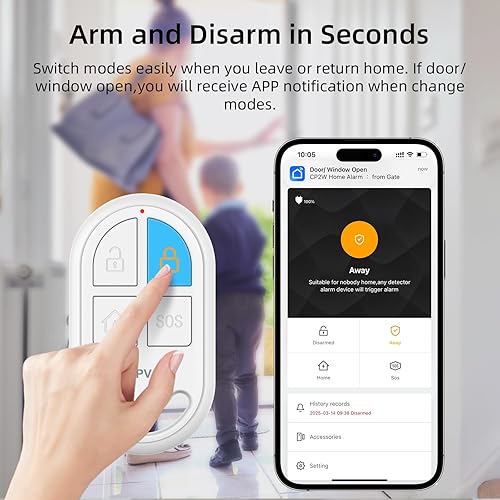 Miniatura 2 de CPVAN Sistema de alarma para el hogar con sensor de movimiento PIR, WiFi inalámbrico DIY Smart DoorWindow Alarm para seguridad del hogar con alerta