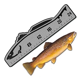 USATuff SeaDek EVA Foam Fish Measuring Ruler for Boat, Fishing, Kayak | Adhesive Backing Peel & Stick - 24" Redfish Design - StormGray-Black