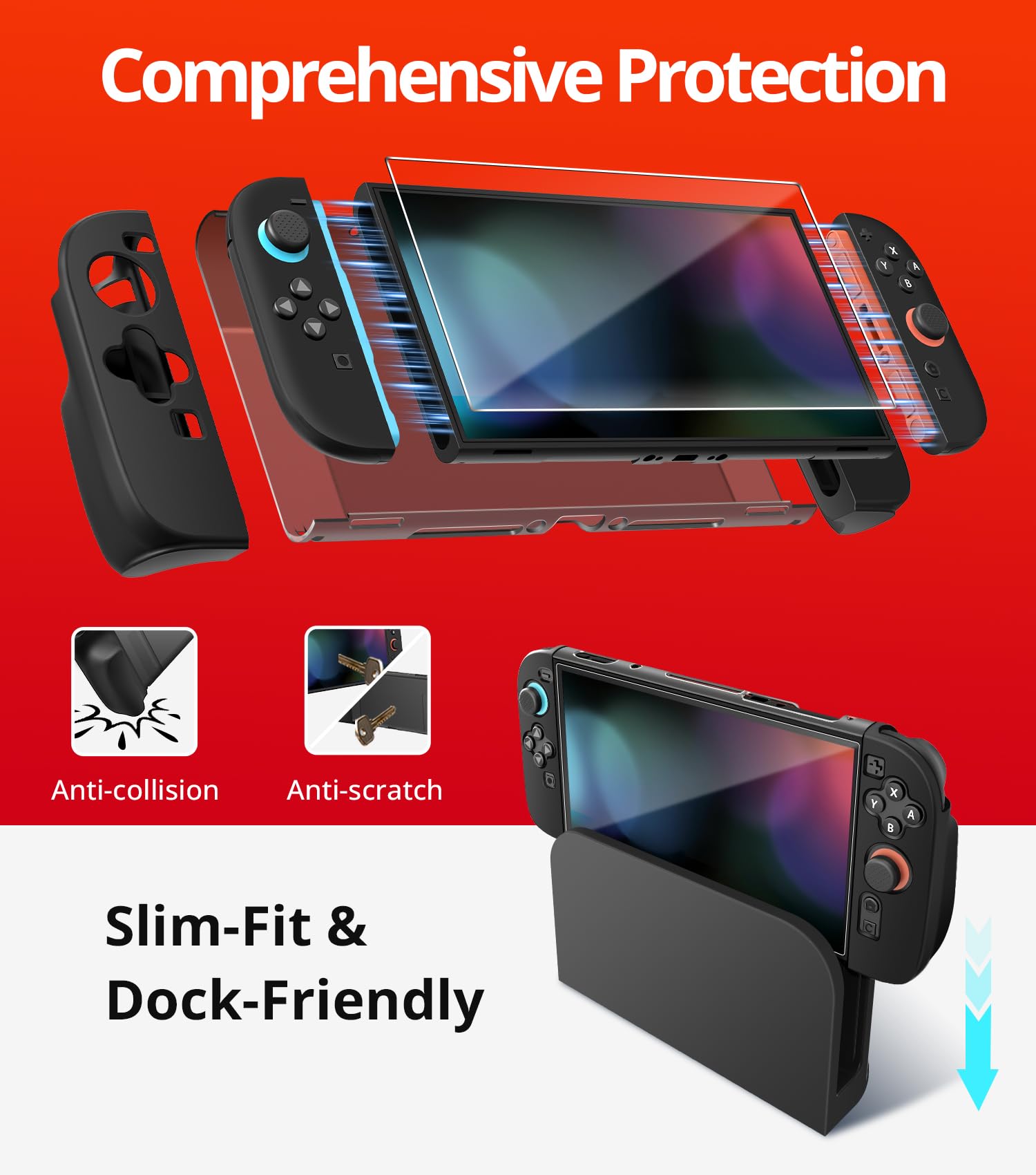 iVoler 22 in 1 Kit di Accessori per Nintendo Switch 2 - Include Custodia per Trasporto, Controller Charging Dock, Cover Protettiva, Pellicole Protettive, Volanti, Impugnature, Supporto, ecc - Nero