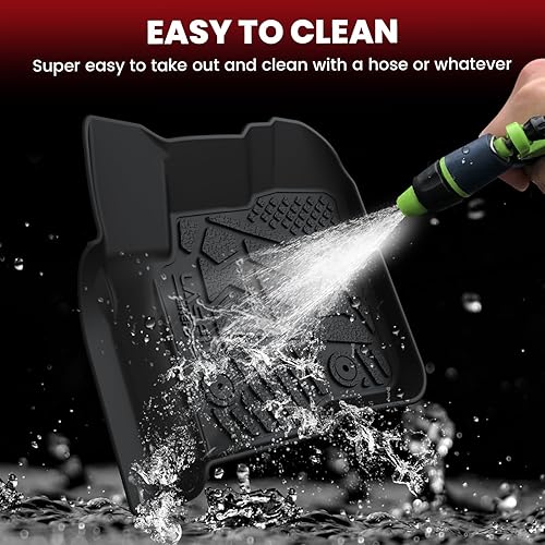 Miniatura 5 de LASFIT - Tapetes para Ford F250 y F350 2012-2016 sin palanca de cambio manual de tracción, protectores de TPE para todo clima, piso alfombrado,