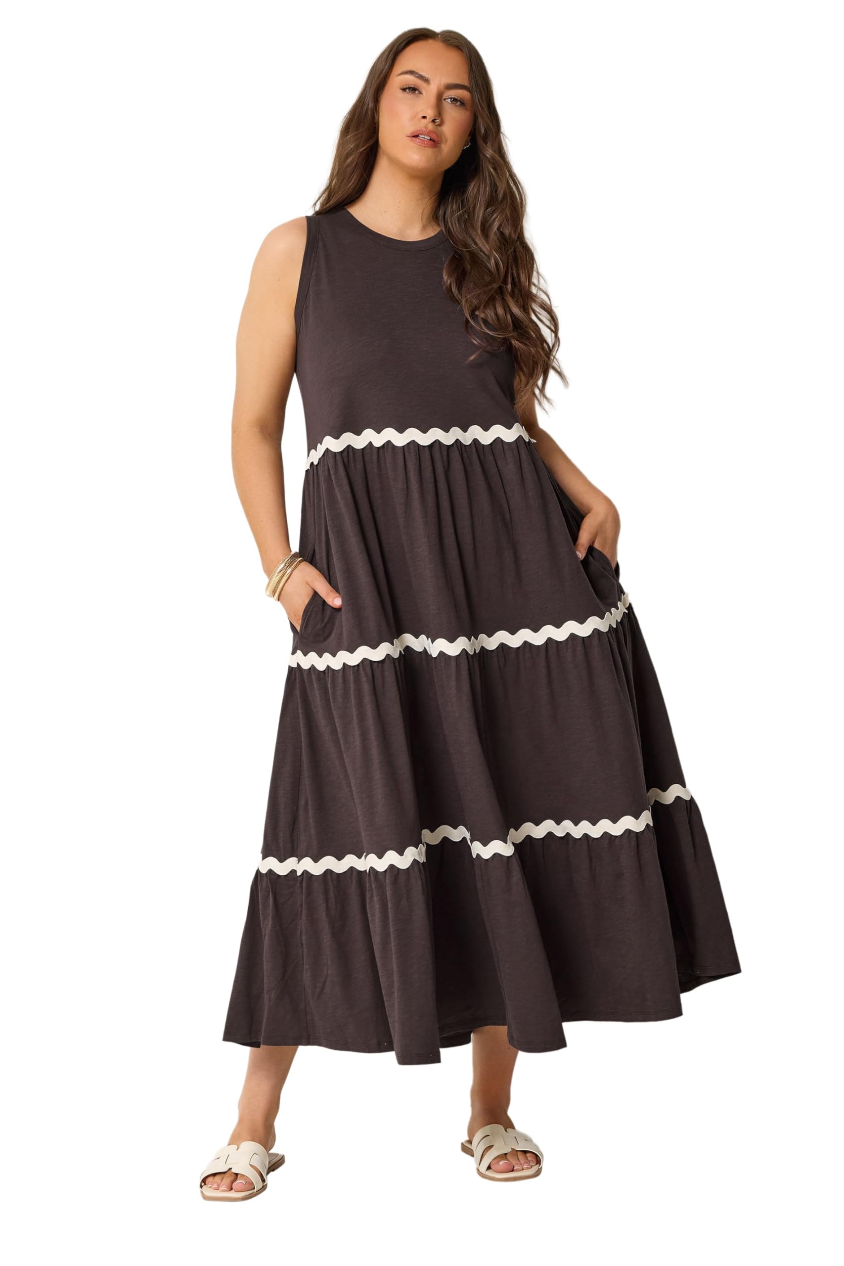 Yours - Women's Maxi Dress - Cotton - Size 18 - Chocolate