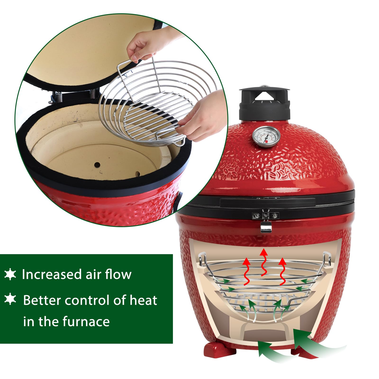 Kick Ash Basket Stainless Steel Charcoal Basket For Kamado Joe Jr