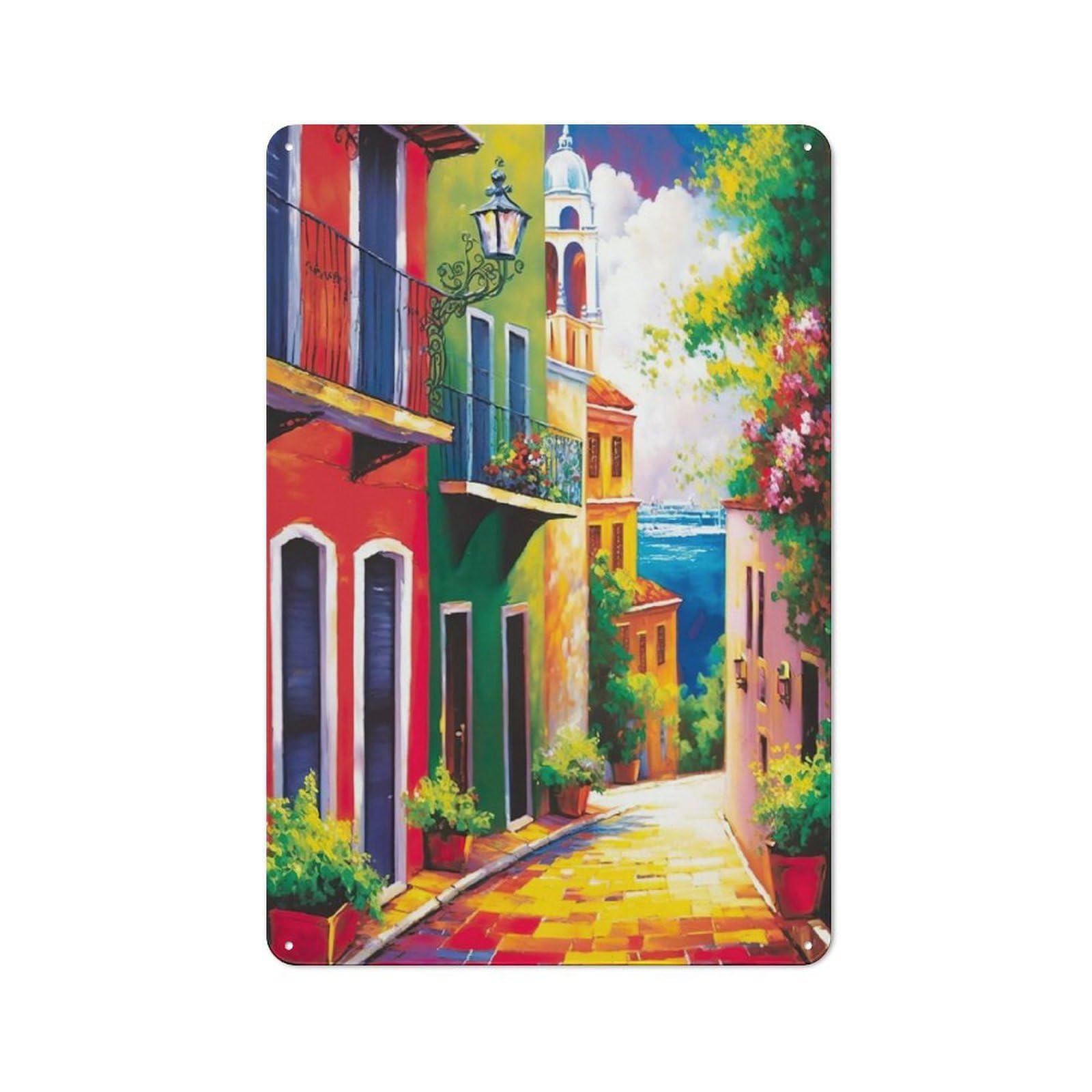 Junmoney Puerto Rico 30X20cm Retro Tin Sign With For Dining Room Or Kitchen, For Metal Sign Collectors, For Garage And Workshop Walls