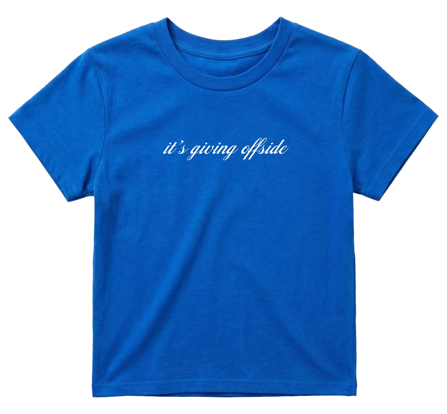Sanfran Clothing It's Giving Offside Baby Tee T-Shirt Top World Football Shirt England Scotland Country Team 2026 Soccer Womens Flag Varsity Shirt Royal Blue - XL — image 1