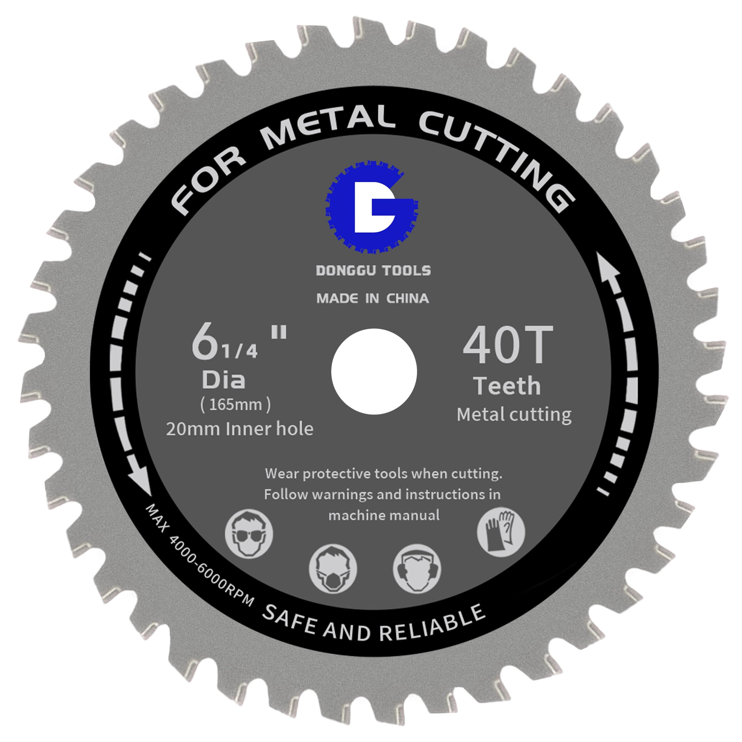 165mm 40T Metal Cutting Saw Blade - Compatible with Evolution,TCT Cermet Carbide Tipped Circular Saw Blade 6"1/4Inch, 20mm Arbor for Steel Stainless Steel Metal Pipe Cutting