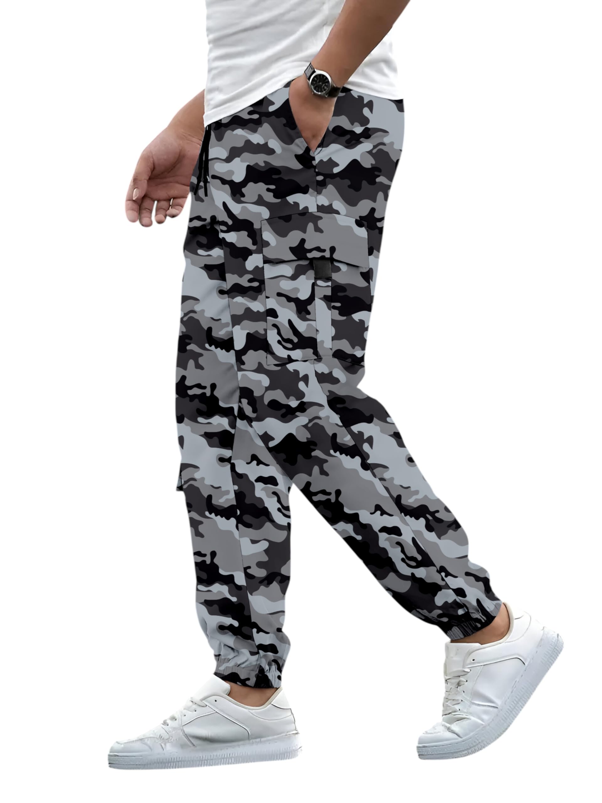 swastik aparels Swastik Apparels Men's Grey Color Army Track Pant for Man | Track Pants | Military Track Pant | Regular fit | Gym Wear I Bottom Wear-picture-33