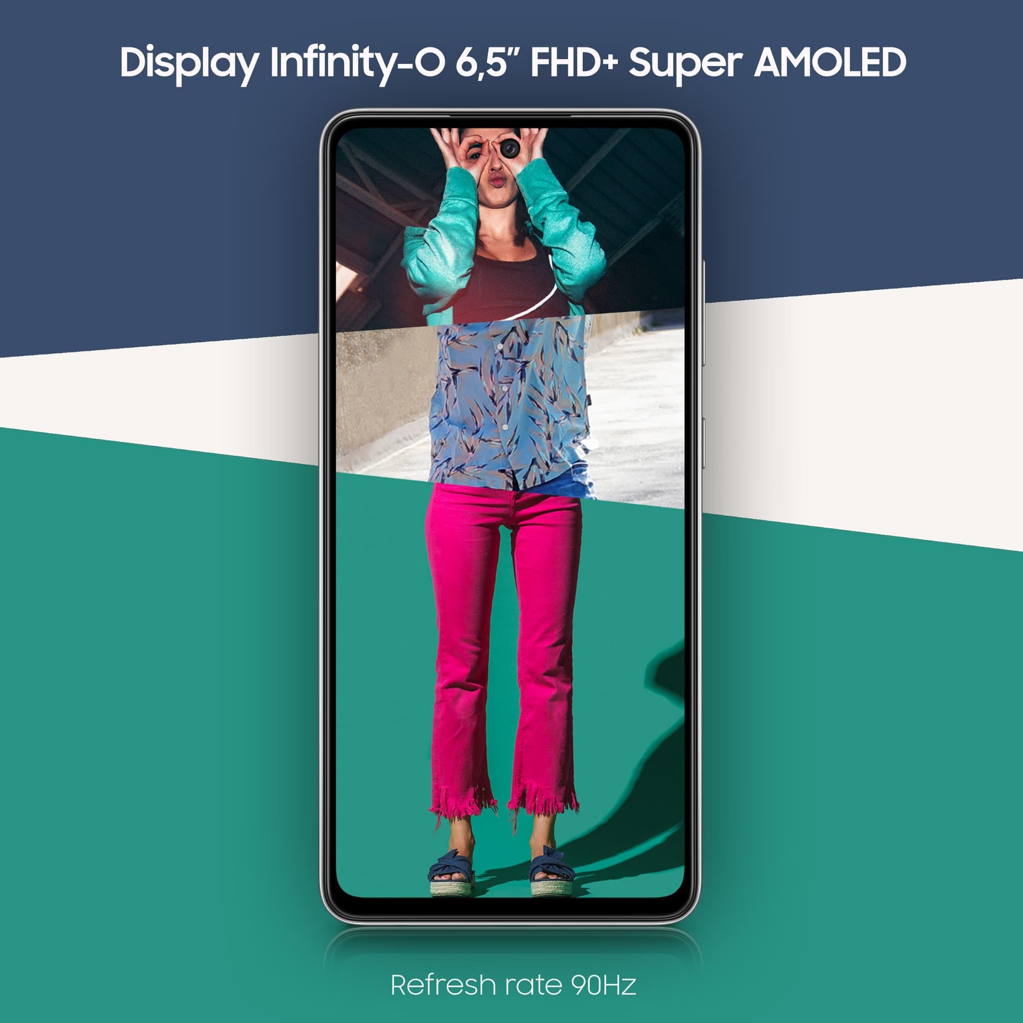 Samsung Smartphone Galaxy A52, écran FHD+Infinity-O de 6,5 pouces, 6 Go de RAM et 128 Go de mémoire interne extensible, batterie de 4 500 mAh et chargement ultra-rapide noir