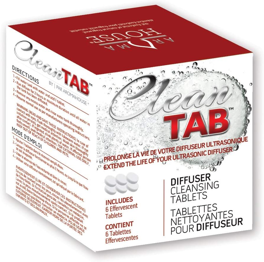 Aromatherapy Diffuser Clean Tabs - Cleansing Tablets Designed to Revitalize Your Ultrasonic Diffuser, 6 Count