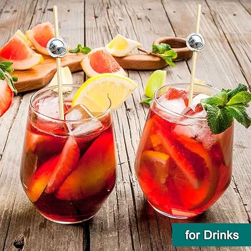 Miniatura 20 de Púas de cóctel, palillos de dientes de 4.7 pulgadas para aperitivos, palillos de cóctel de bambú para postres charcutería, palillos de dientes