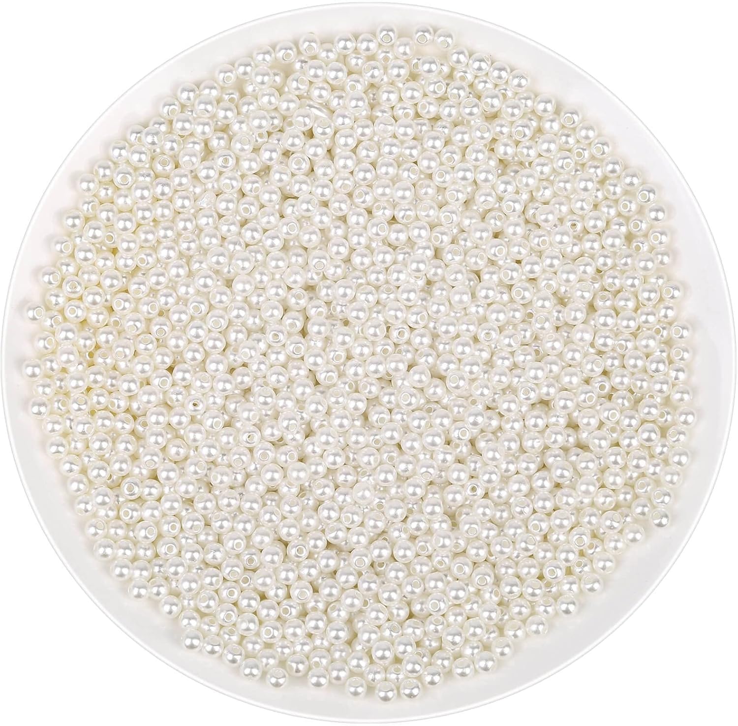 – YeeLing Amzboen 1200 Pcs 4mm Pearl Beads,Round Small Pearl Beads Craft Loose Beads Faux White Pearls Bead for Beading Jewelry Making, DIY Craft, Vase Fillers, Home Wedding Decoration