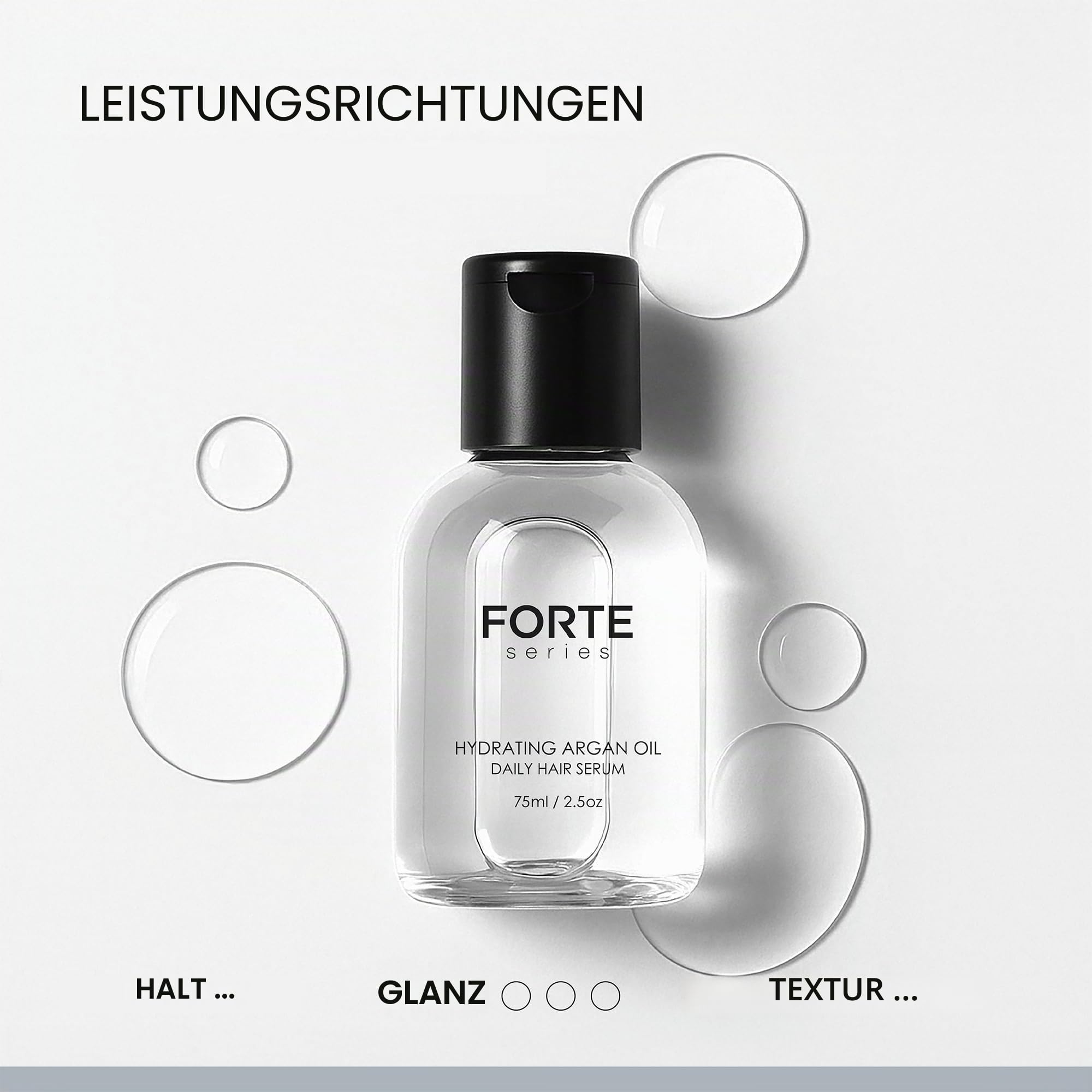 Forte Series Hydrating Argan Oil - Daily Hair Oil For Men - For Softer, Smoother Hair - Controls Frizz & Repairs Damaged Hair - Heat Protection (75 ml / 2.5 oz)