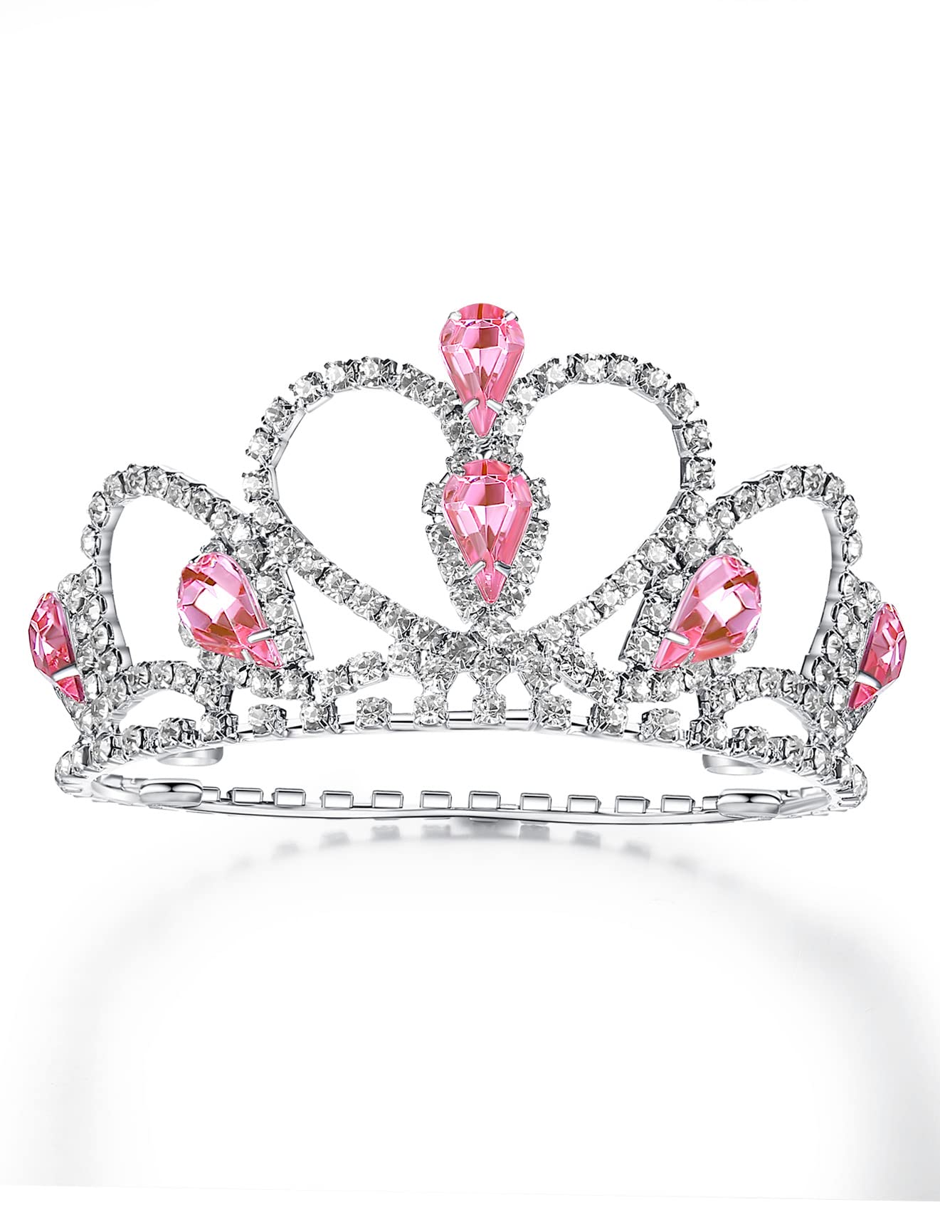 Lovelyshop Pet Series Pink Gem Rhinestone Dog/Cat Tiara Crown for Costume Hair Accessories -Small Size