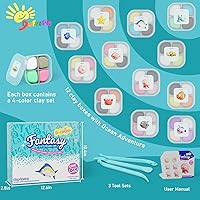 Vista 4 de Arcilla de modelado de secado al aire para niños - Aventura en el océano, kit de arcilla de 12 cajas con 4 herramientas y tutoriales, suave kit