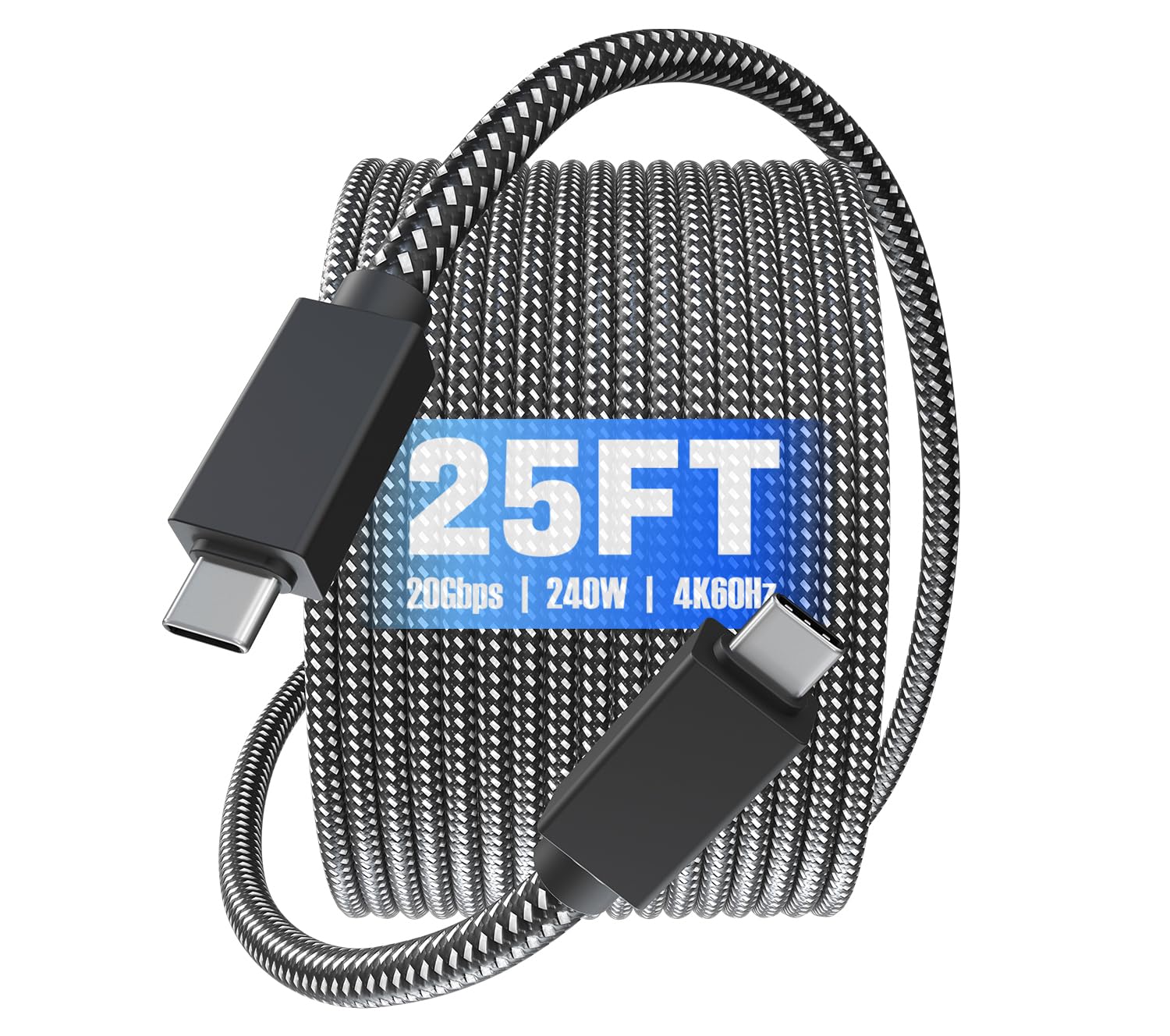 Cavo da USB C a USB C, 6,5 m, ricarica rapida da 240 W, dati da 20 Gbps