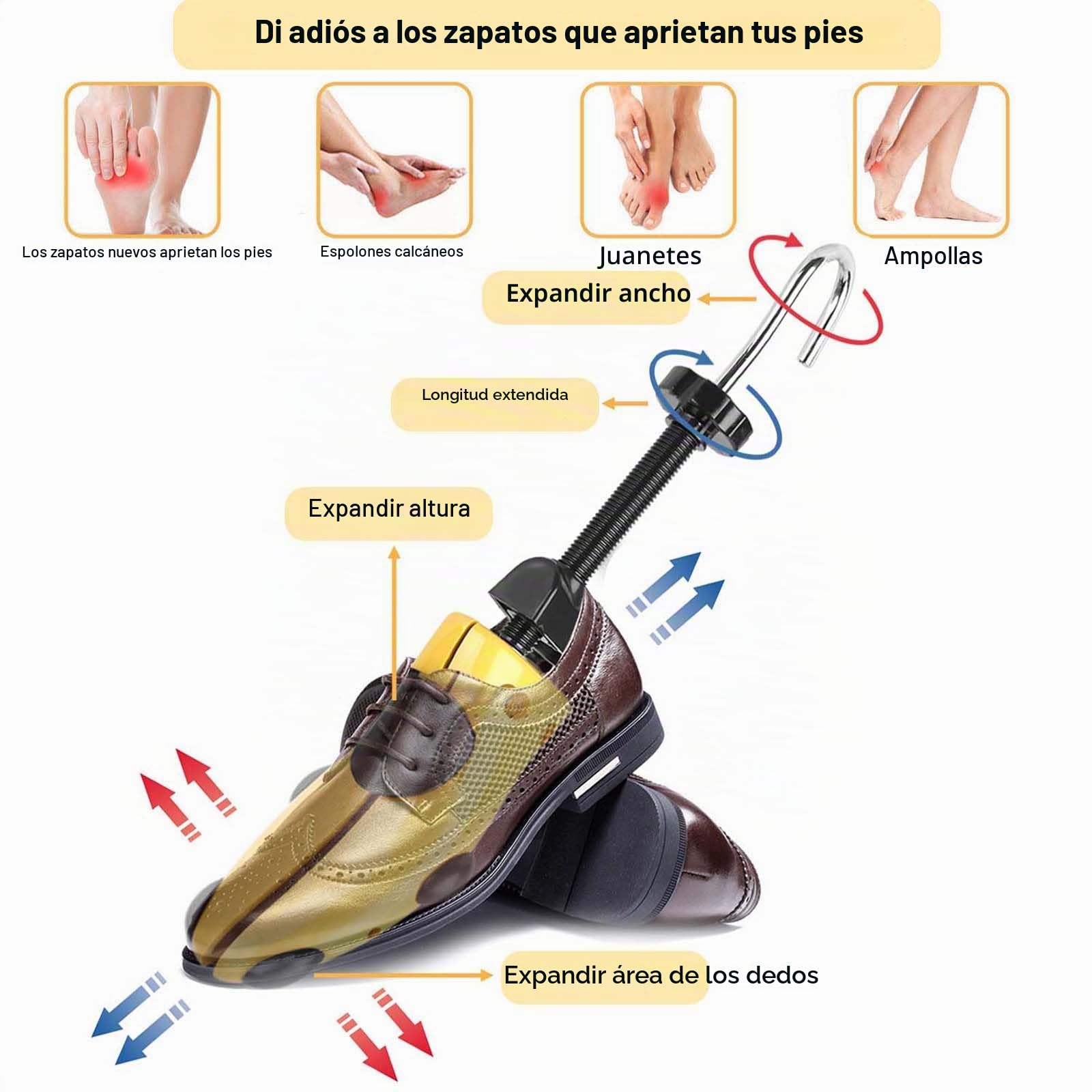Horma Zapatos Ajustable Plástico Longitud Anchura