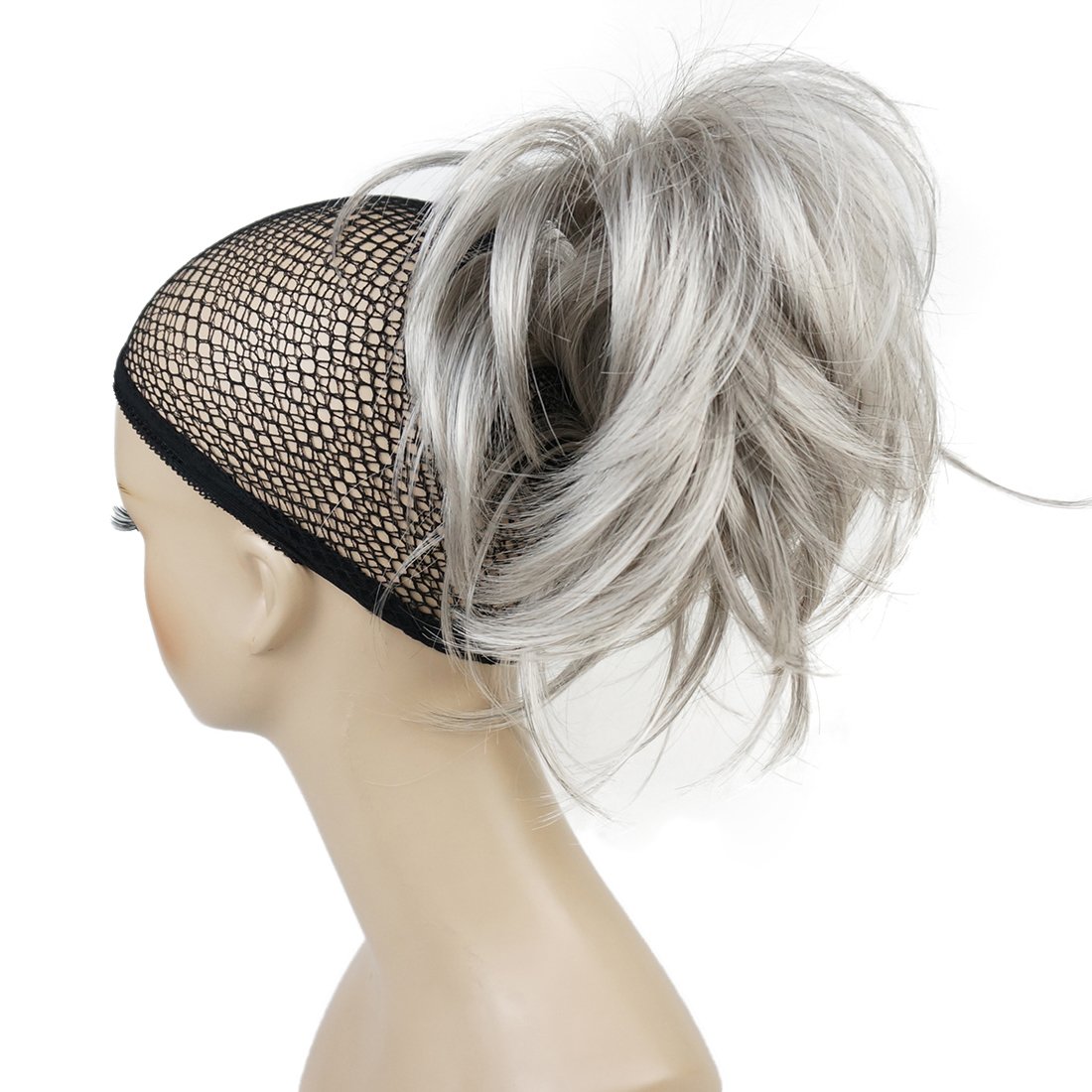 Lydell Adjustable Messy Ponytail Hair Extensions Synthetic HairPieces with Jaw Claw (51 Dark Silver Gray)