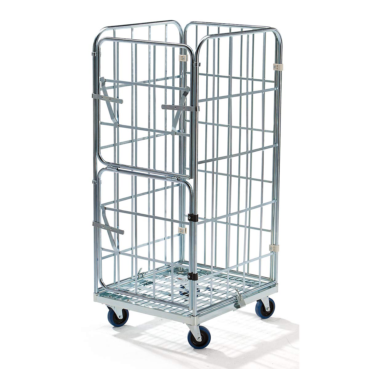 FRANKEL kaiserkraft | Roll-conteneur MODULAIRE | socle roulant en acier | grillagé sur 3 côtés