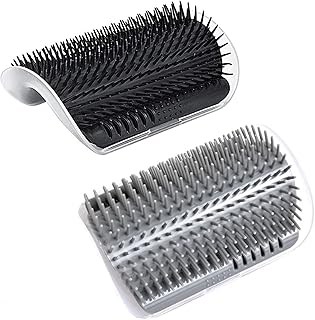Cats Self Groomer , 2 pack Corner Massage Comb, Cat Corner Scraper Friction Device , Depilation and Tickling Friction Brush , Pet Floating Depilation Brush , Self massage Tool, Suitable for Long and Short haired Cats (Black and Gray)