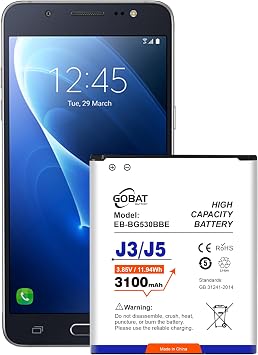 Replacement for Samsung Galaxy J3/J5 Battery,3100mAh High Capacity Compatible with Samsung Galaxy Grand Prime G530, Galaxy J5, Galaxy J3,J320A J320V EB-BG530BBC J5-G530P