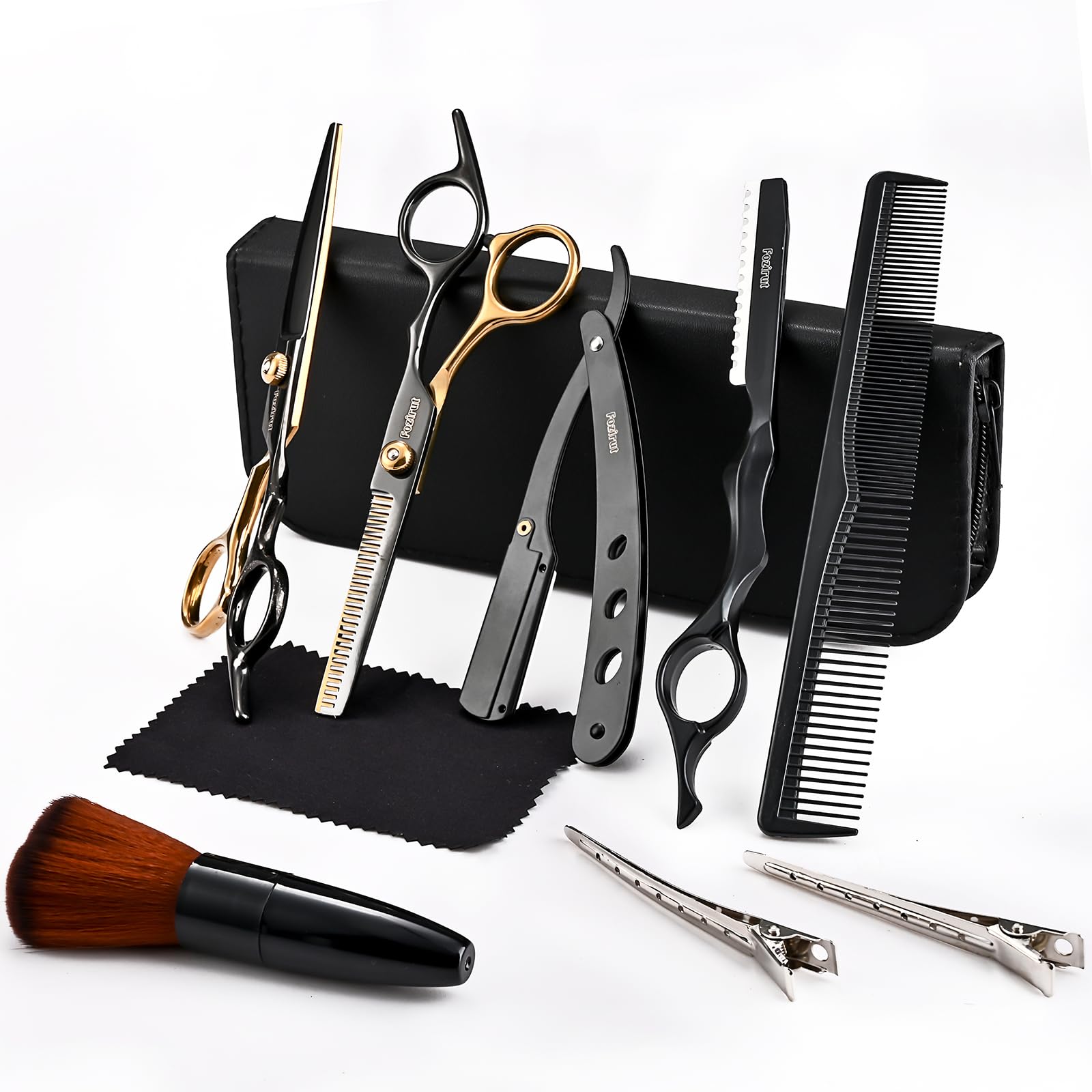 Professional Hair Scissors Thinning Shears Kit, Fozirut Barber Shears Haircutting Scissors Set, Tijeras De Peluqueria Profesional Salon Barber